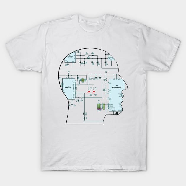 Human faces electronics circuit T-Shirt by EngineersArt